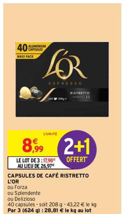 Capsules De Café Ristretto L'or