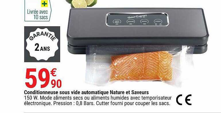 conditionneuse sous vide automatique nature et saveurs