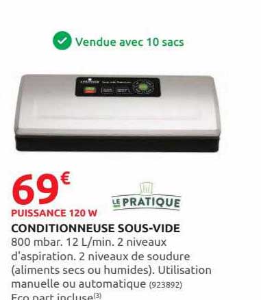 Conditionneuse Sous-vide Le Pratique