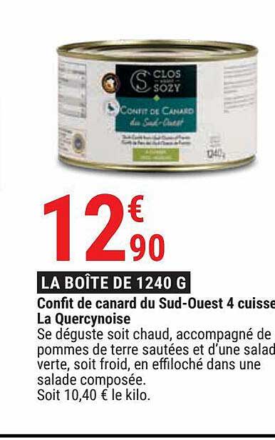 Confit De Canard Du Sud-ouest 4 Cuisse La Quercynoise