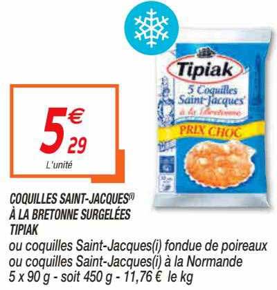 coquilles saint-jacques à la bretonne surgelées tipiak