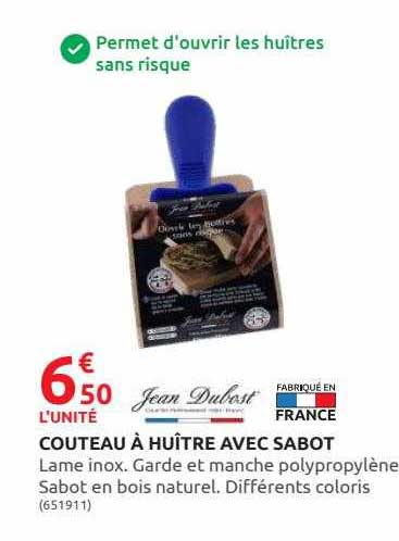 couteau à huître avec sabot jean dubost