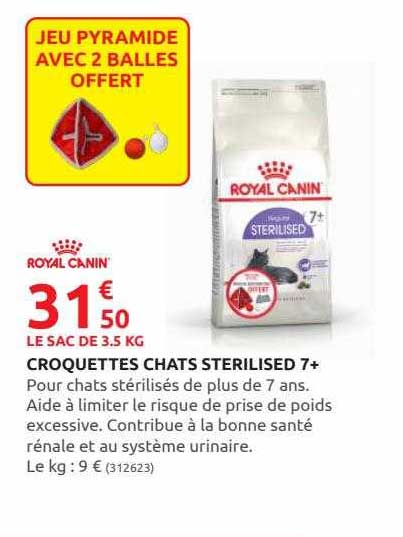 croquettes chats sterilised 7+ royal canin