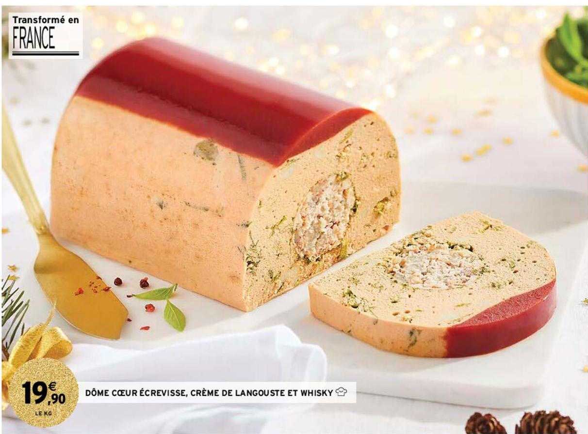 dôme coeur écrevisse, crème de langouste et whisky