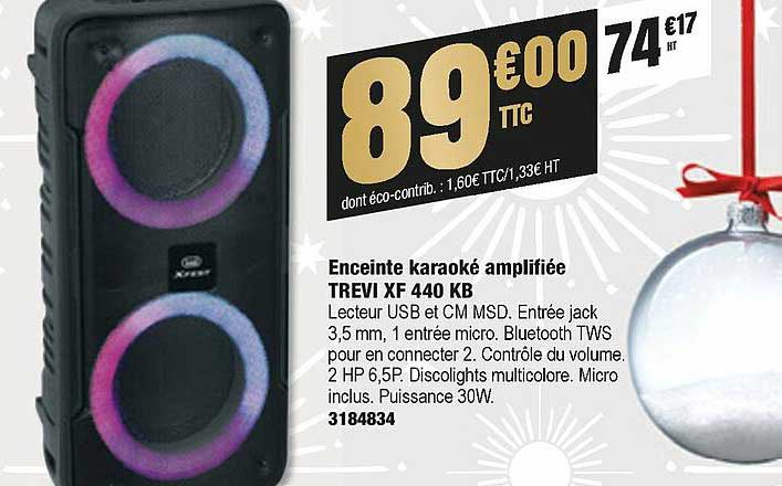 enceinte karaoké amplifiée trevi xf 440 kb
