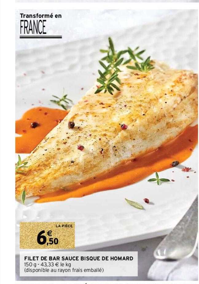 filet de bar sauce bisque de homard