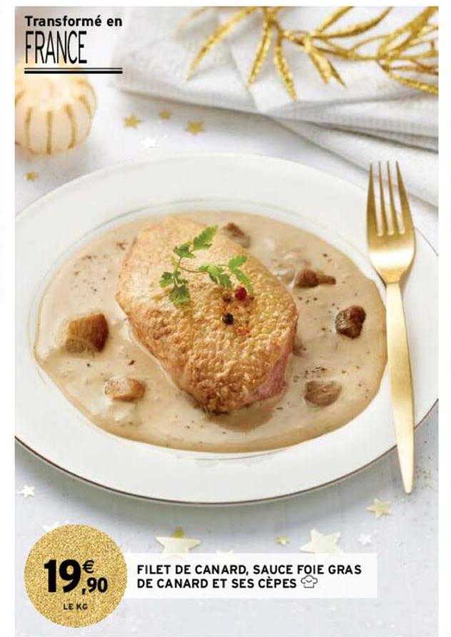 filet de canard, sauce foie gras de canard et ses cèpes