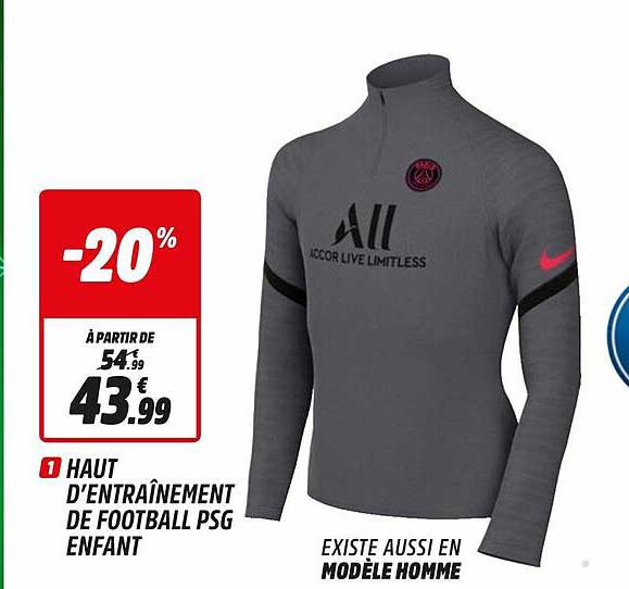 haut d'entraînement de football psg enfant