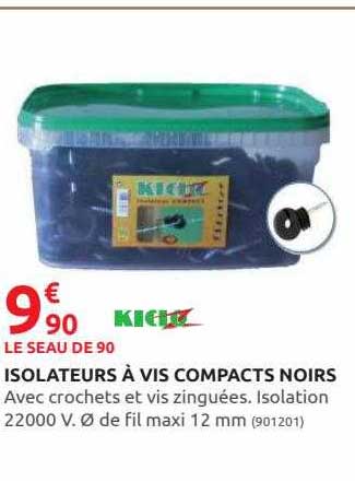 Isolateurs à Vis Compacts Noirs