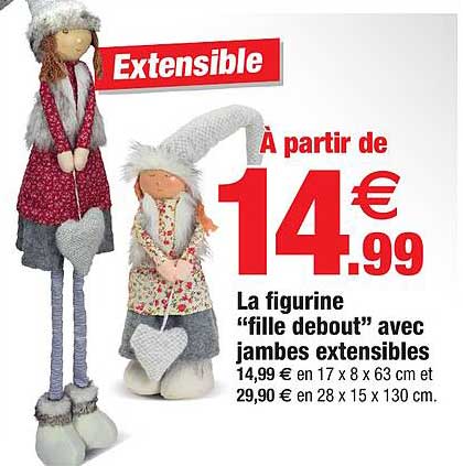la figurine "fille debout" avec jambes extensibles