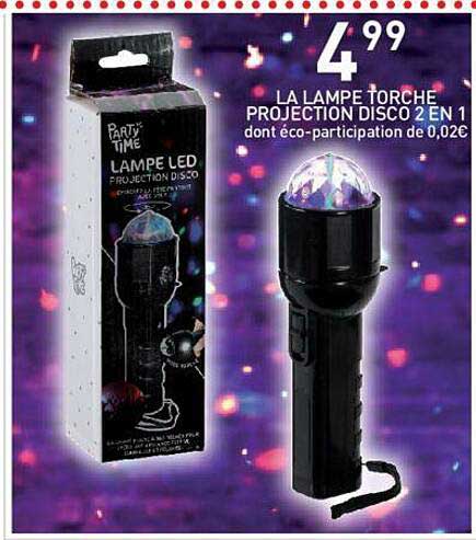 La Lampe Torche Projection Disco 2 En 1