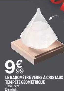 le baromètre verre à cristaux tempête géométrique