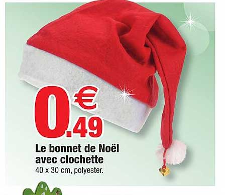 le bonnet de noël avec clochette