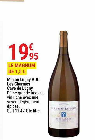Mâcon Lugny Aoc Les Charmes Cave De Lugny