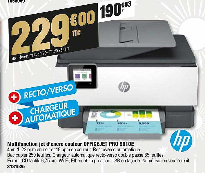 multifonction jet d'encre couleur officejet pro 9010e hp