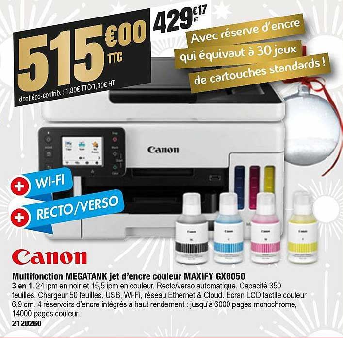 multifonction megatank jet d'encre couleur maxify gx6050 canon