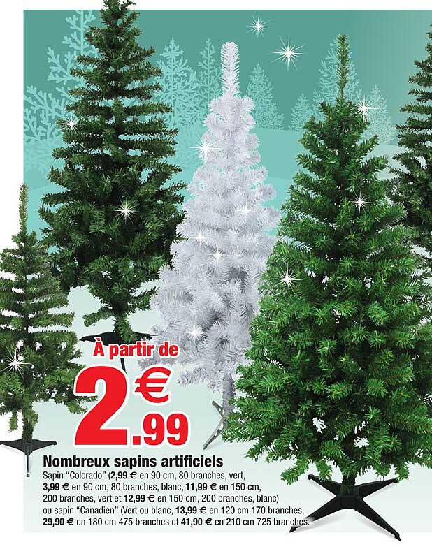 nombreux sapin artificiels