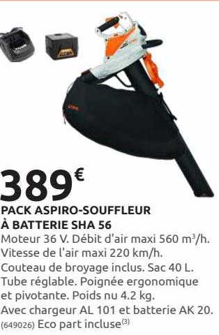 pack aspiro-souffleur à batterie sha 56