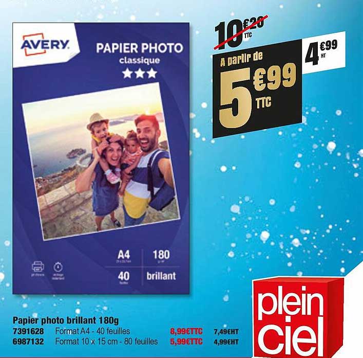 papier photo brillant 180g