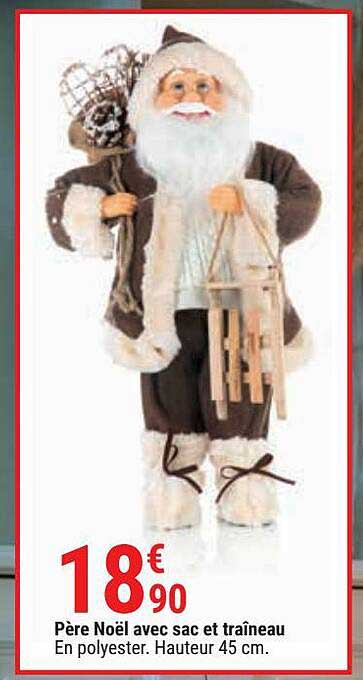 père noël avec sac et traîneau