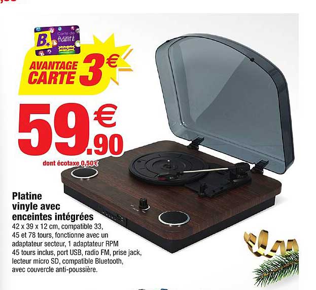platine vinyle avec enceintes intégrées