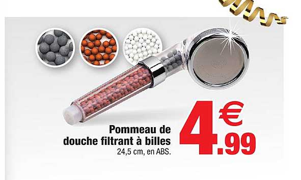 pommeau de douche filtrant à billes