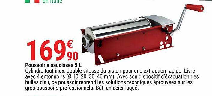 poussoir à saucisses 5 l