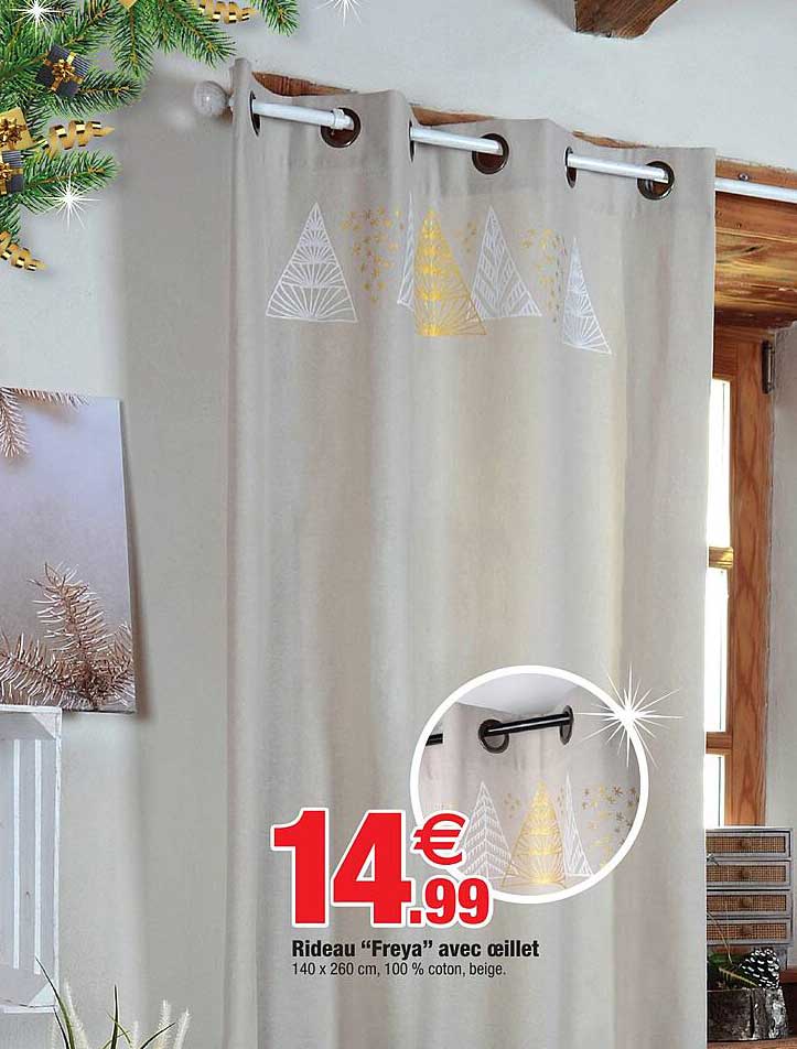 rideau "freya" avec oeillet