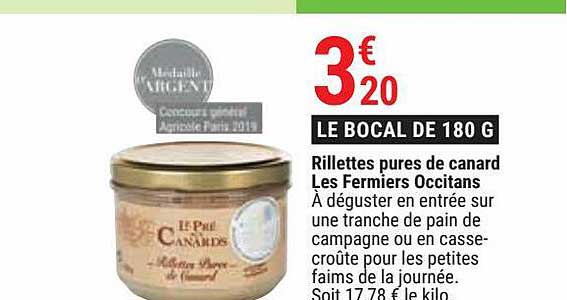 rillettes pures de canard les fermiers occitans