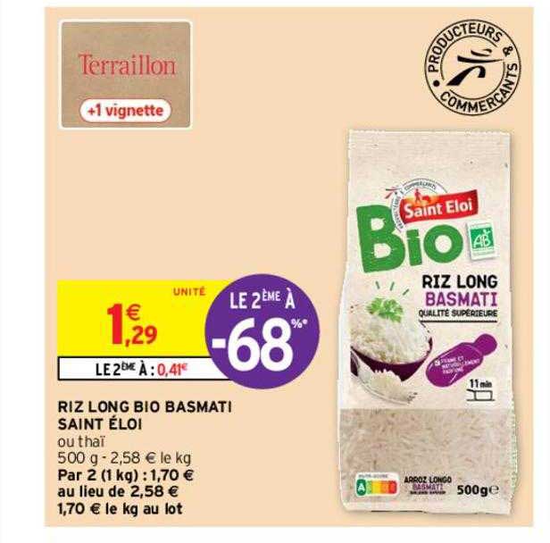 riz long bio basmati saint éloi