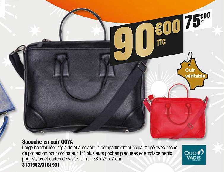 sacoche en cuir goya quo vadis