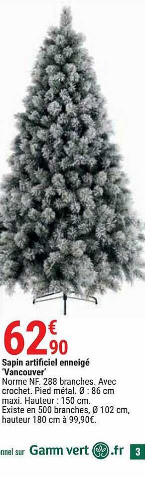 sapin artificiel enneigé "vancouver"