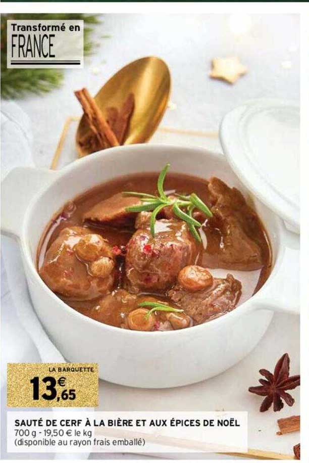 sauté de cerf à la bière et aux épices de noël