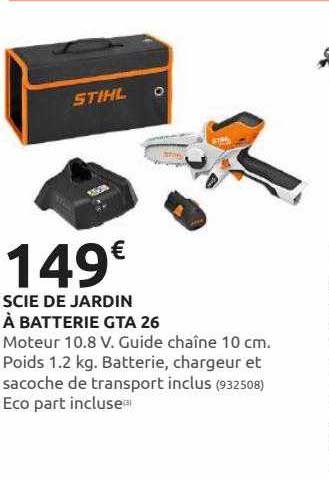scie de jardin à batterie gta 26 stihl