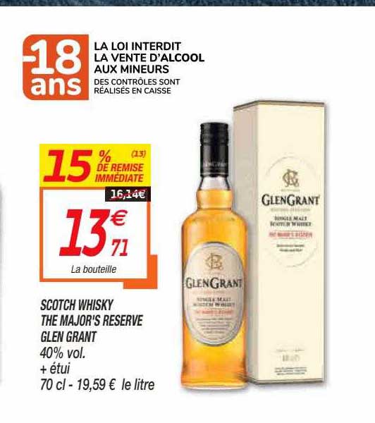 scotch whisky the major's reserve glen grant