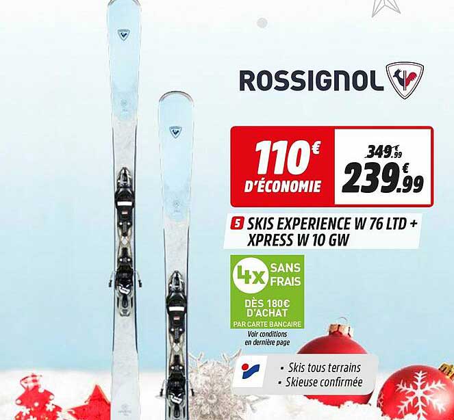 skis experience w 76 ltd + xpress w 10 gw rossignol