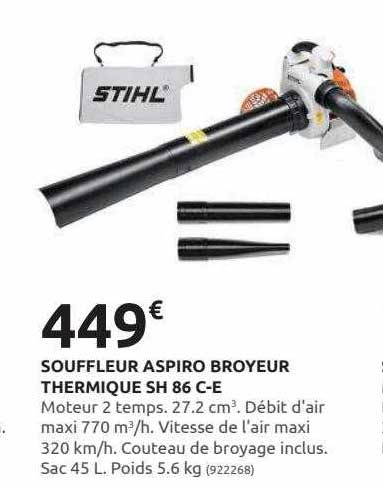 souffleur aspiro broyeur thermique sh 86 c-e stihl