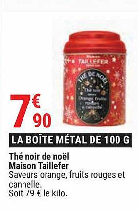 thé noir de noël maison taillefer