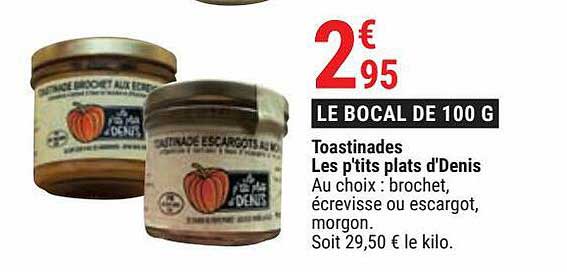 toastinades les p'tits plats d'denis