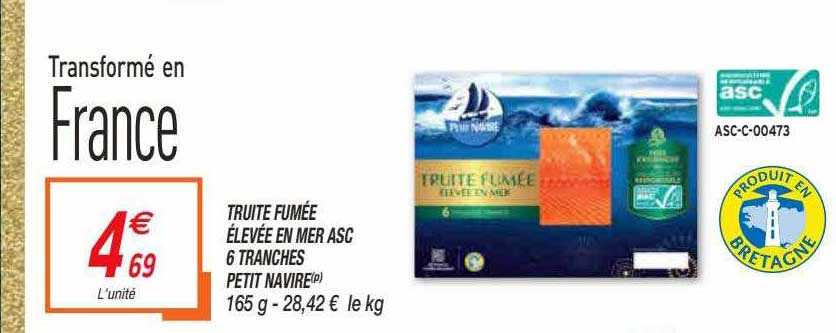 Truite Fumée élevée En Mer Asc 6 Tranches Petit Navire