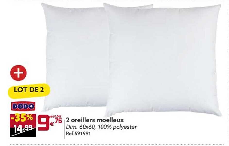 2 Oreillers Moelleux Dodo