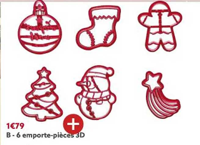6 emporte-pièces 3d