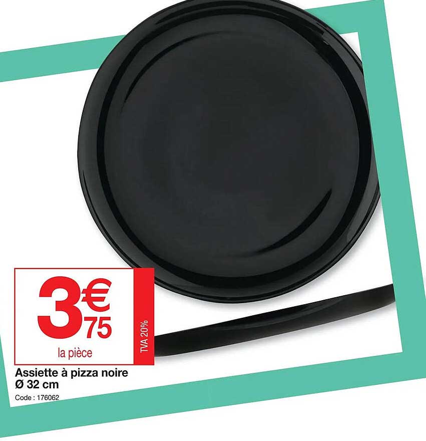 Assiette à Pizza Noire ø 32 Cm