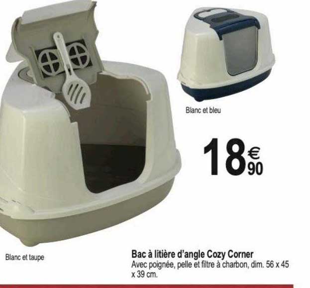 bac à litière d'angle cozy corner