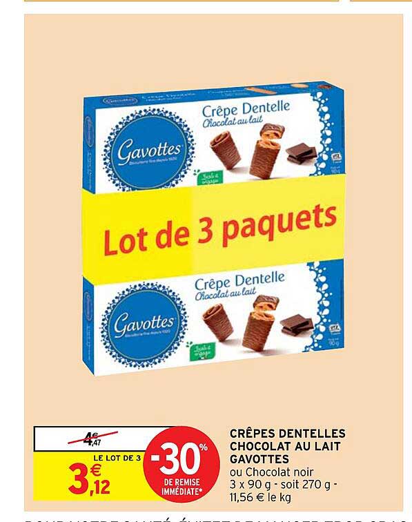 Crêpes Dentelles Chocolat Au Lait Gavottes