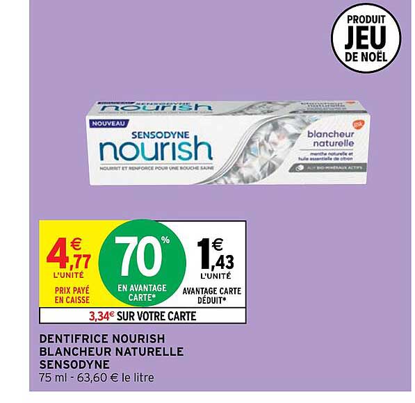 Dentifrice Nourish Blancheur Naturelle Sensodyne