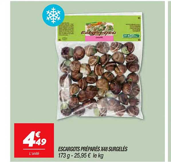 escargots préparés x48 surgelés