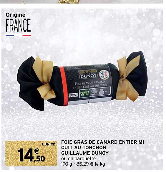 foie gras de canard entier mi cuit au torchon guillaume dunoy