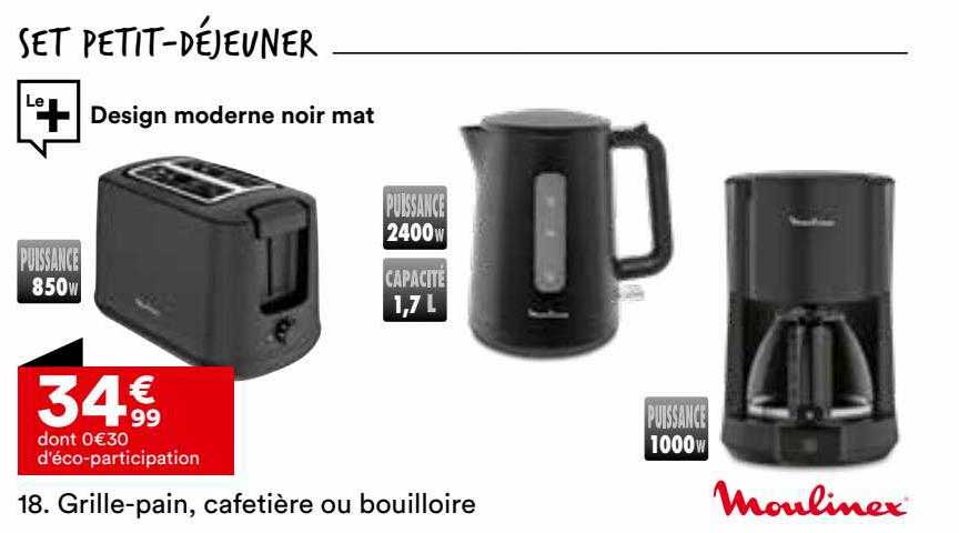 grille-pain, cafetière ou bouilloire moulinex
