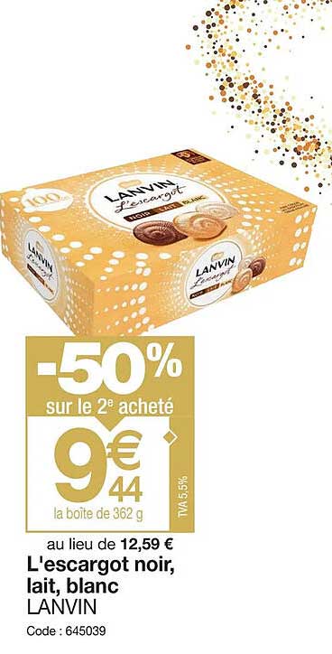 l'escargot noir, lait, blanc lanvin